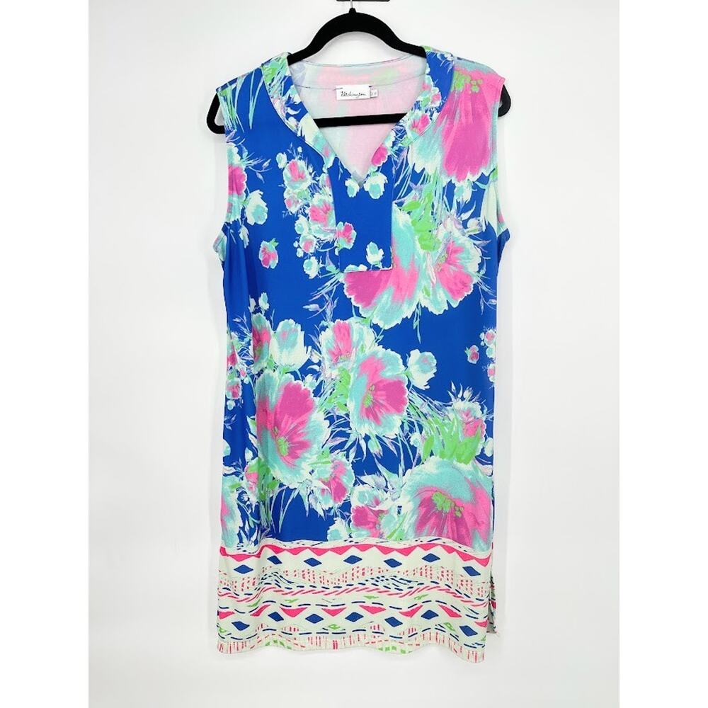 Patchington Size XL Floral Print Dress Flowy Shift Beach Resort Cruise‎ Tropical